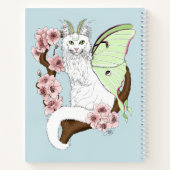 Carnet Luna Moth Moth Blanc Chat Vert (Dos)