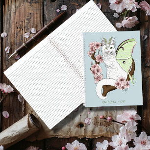 Carnet Luna Moth Moth Blanc Chat Vert