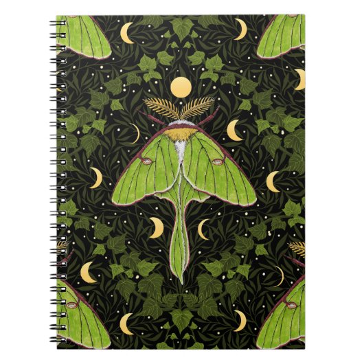 Carnet Luna moth, phases de lune et damas de lierre 2 (Devant)