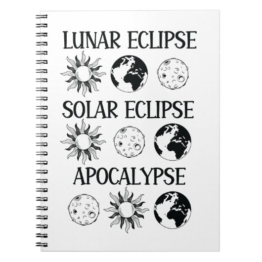 Carnet Lunaire Eclipse Solaire Eclipse Apocalypse Espace (Devant)