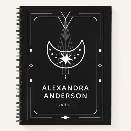 Carnet Lune à croissant céleste encadrée (Devant)