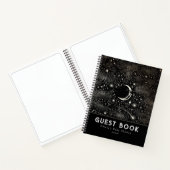 Carnet Lune de nuit étoilée céleste et étoiles Noir (Intérieur)