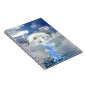 Carnet Lune de rose blanche flottant à travers l'Imaginai (Côté Droit)