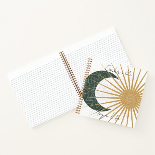 Carnet Lune de soleil jaune céleste Mandala Yoga (Intérieur)