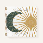 Carnet Lune de soleil jaune céleste Mandala Yoga (Devant)