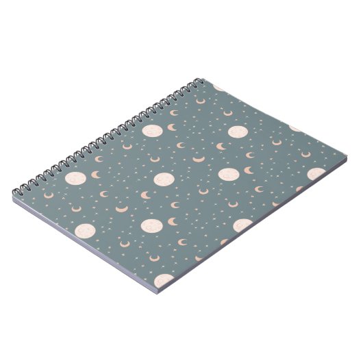 Carnet Lune et étoiles - bleu (Côté gauche)