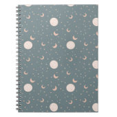 Carnet Lune et étoiles - bleu (Devant)