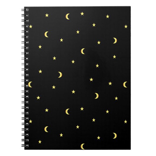 Carnet Lune et étoiles d'or (Devant)