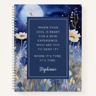 Carnet Lune éthérée et fleurs sauvages Motivationnel