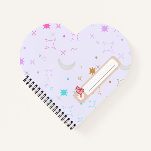 Carnet Lune & Étoiles Lavande Minimaliste (Devant)