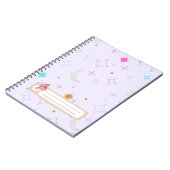 Carnet Lune & Étoiles Lavande Minimaliste (Côté gauche)