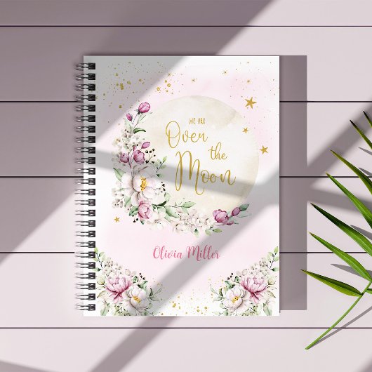 Carnet Lune Florale Rose