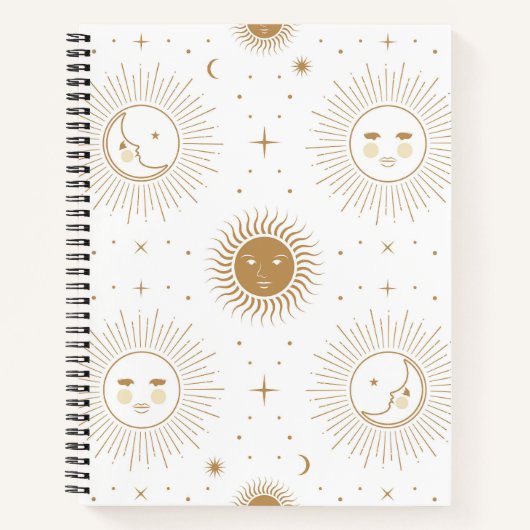 Carnet Lune, soleil et étoiles (Devant)