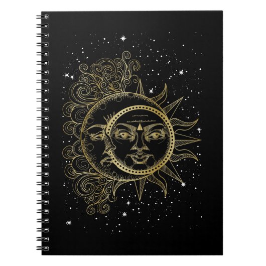 Carnet Lune Spirituelle Soleil Luna Étoiles Esthétiques (Devant)