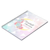 Carnet Lune & Succulentes Pastel Mystique Bohème Fleur Ca (Côté gauche)
