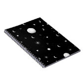 Carnet Lunes et étoiles noires et blanches (Côté Droit)