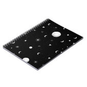 Carnet Lunes et étoiles noires et blanches (Côté gauche)