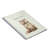 Carnet Lunettes Cool Cat Marron Menthe (Côté Droit)