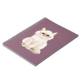 Carnet Lunettes de chat blanc crème violet (Côté gauche)