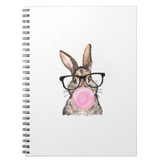 Carnet Lunettes de lapin mignon Bubble Gum Fête de Pâques