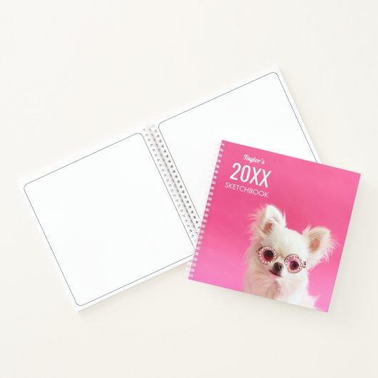 Carnet Lunettes de soleil de chiot mignonettes personnali (Intérieur)