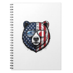 Carnet Lunettes de soleil de l'ours patriotique Vintage V
