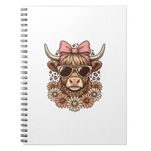Carnet Lunettes de soleil de vache des Highlands mignonne