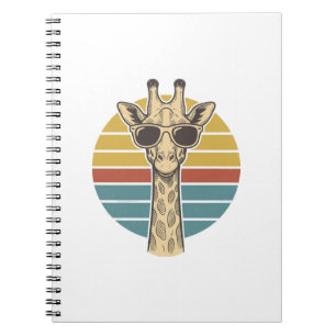 Carnet Lunettes de soleil girafe vintage vecteur de couch