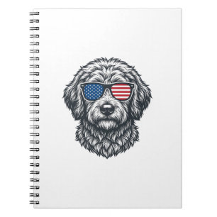 Carnet Lunettes de soleil pour chien patriotiques vintage