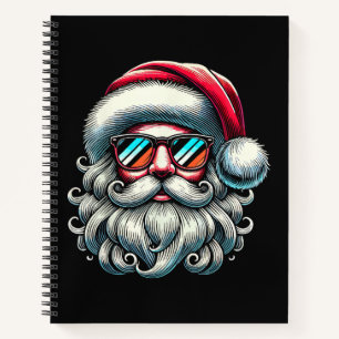 Carnet Lunettes de soleil rétro visage du Père Noël Noël