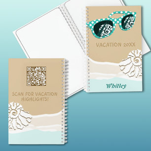 Carnet Lunettes de soleil turquoise miroir coquillage vac