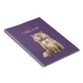 Carnet Lunettes marron chat cool (Côté Droit)