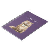 Carnet Lunettes marron chat cool (Côté gauche)