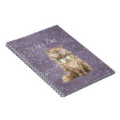 Carnet Lunettes Purple Sparkle Brown Cool Cat (Côté Droit)