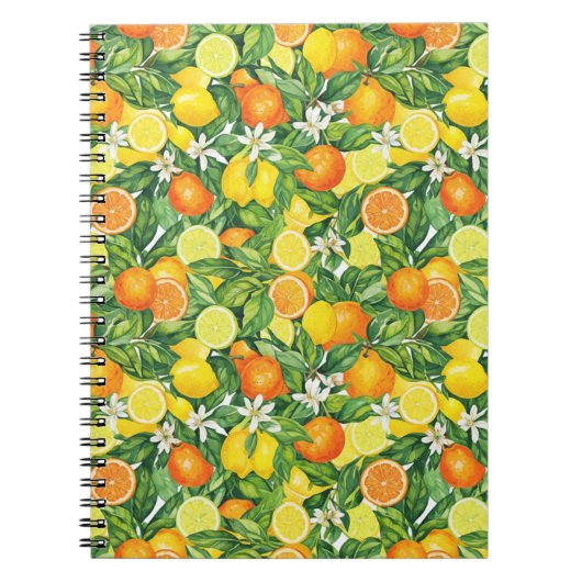 Carnet Lush Watercolor Citrus Fruit Spiral Photo Notebook (Devant)