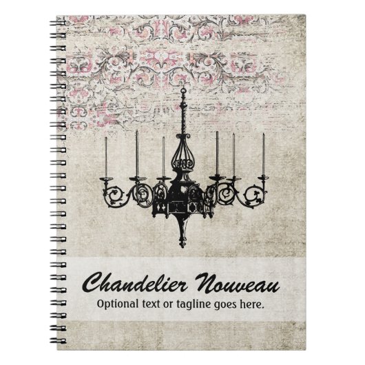 Carnet Lustre victorien Shabby Chic Vintage Damask (Devant)