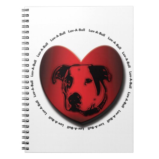 Carnet Luv-A-Bull American Bulldog Pit Bull Heart (Devant)