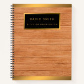 Carnet Luxe 2in1 Gold Wood Carte de visite moderne & (Devant)