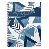 Carnet Luxe 90s Abstrait | Turquoise Navy Blue Custom (Devant)