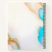 Carnet Luxe Agate Blue Gold Détails Signature Script (Dos)