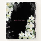 Carnet Luxe Black Modern Floral Ajouter Votre Texte (Dos)