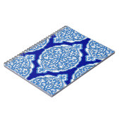 Carnet Luxe blanc-bleu, ornement turc. (Côté gauche)