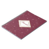 Carnet Luxe bordeaux brillant parties scintillant d'or co (Côté gauche)