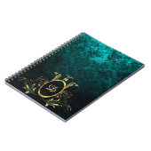 Carnet Luxe Damask or Frame monogramme (Côté gauche)