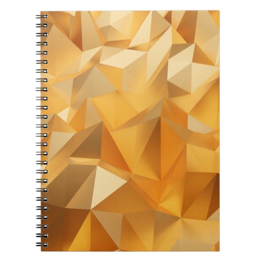 Carnet Luxe design moderne or polygone arrière - plan 3d (Devant)