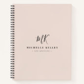 Carnet Luxe Mini Monogramme Rose Clair Chic (Devant)
