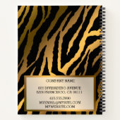 Carnet Luxe Modern Gold Tiger Ajouter Votre Texte (Dos)