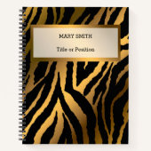 Carnet Luxe Modern Gold Tiger Ajouter Votre Texte (Devant)