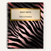 Carnet Luxe Moderne Silver Pink Tiger Ajouter Votre Texte (Devant)