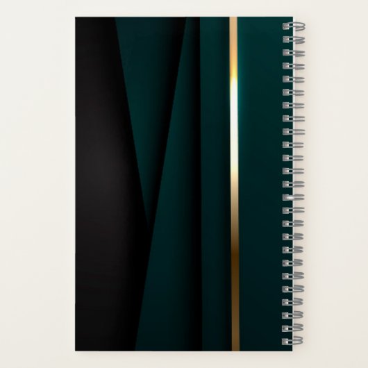 Carnet Luxe or vert élégant notariat simple glam (Verso)